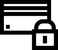 Locked Credit Card Silhouette Cutting Svg Files, Free Vectors File